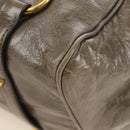 Miu Miu Hand Bag Leather 2way Gray Gold Auth 186440SAM-16