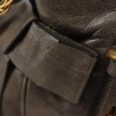 Miu Miu Hand Bag Leather 2way Gray Gold Auth 186440SAM-17