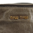 Miu Miu Hand Bag Leather 2way Gray Gold Auth 186440SAM-18