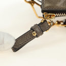 Miu Miu Hand Bag Leather 2way Gray Gold Auth 186440SAM-19