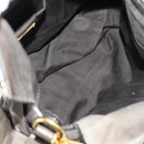 Miu Miu Hand Bag Leather 2way Gray Gold Auth 186440SAM-21