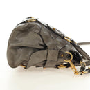 Miu Miu Hand Bag Leather 2way Gray Gold Auth 186440SAM-5