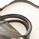 Miu Miu Hand Bag Leather 2way Gray Gold Auth 186440SAM-8