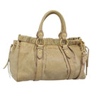 Miu Miu Hand Bag Leather 2way Beige Gold Auth 186441V-1