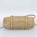 Miu Miu Hand Bag Leather 2way Beige Gold Auth 186441V-5