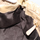 Miu Miu Hand Bag Leather 2way Beige Gold Auth 186441V-21