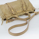 Miu Miu Hand Bag Leather 2way Beige Gold Auth 186441V-9