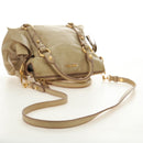 Miu Miu Hand Bag Leather 2way Beige Gold Auth 186442SAM-8