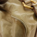 Miu Miu Hand Bag Leather 2way Beige Gold Auth 186442SAM-18