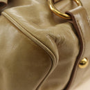 Miu Miu Hand Bag Leather 2way Beige Gold Auth 186442SAM-20