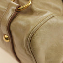 Miu Miu Hand Bag Leather 2way Beige Gold Auth 186442SAM-21