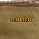 Miu Miu Hand Bag Leather 2way Beige Gold Auth 186442SAM-22