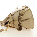 Miu Miu Hand Bag Leather 2way Beige Gold Auth 186442SAM-4