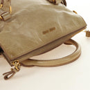 Miu Miu Hand Bag Leather 2way Beige Gold Auth 186442SAM-14