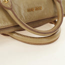 Miu Miu Hand Bag Leather 2way Beige Gold Auth 186442SAM-7
