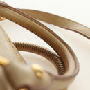 Miu Miu Hand Bag Leather 2way Beige Gold Auth 186442SAM-15