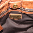 Miu Miu Hand Bag Leather 2way Brown Gold Auth 186443SAM-19
