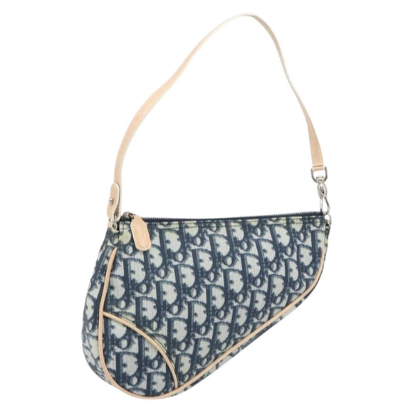 Christian Dior Trotter Canvas Saddle Accessory Pouch PVC Navy Auth 186458V