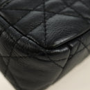 Christian Dior Cannage Caro Chain Pouch Lamb Skin Black Gold Auth 186459SAM-17