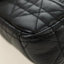 Christian Dior Cannage Caro Chain Pouch Lamb Skin Black Gold Auth 186459SAM-18