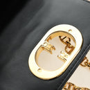 Christian Dior Cannage Caro Chain Pouch Lamb Skin Black Gold Auth 186459SAM-20