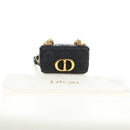 Christian Dior Cannage Caro Chain Pouch Lamb Skin Black Gold Auth 186459SAM-12