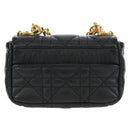 Christian Dior Cannage Caro Chain Pouch Lamb Skin Black Gold Auth 186459SAM-2