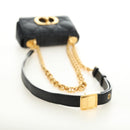 Christian Dior Cannage Caro Chain Pouch Lamb Skin Black Gold Auth 186459SAM-7
