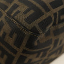 FENDI Zucca Canvas Mamma Baguette Shoulder Bag Black Brown Auth 186461V-17
