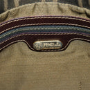 FENDI Zucca Canvas Mamma Baguette Shoulder Bag Black Brown Auth 186461V-21