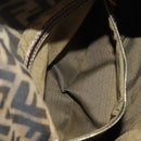FENDI Zucca Canvas Mamma Baguette Shoulder Bag Black Brown Auth 186461V-25