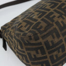 FENDI Zucca Canvas Mamma Baguette Shoulder Bag Black Silver Brown Auth 186462V-17