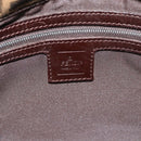 FENDI Zucca Canvas Mamma Baguette Shoulder Bag Black Silver Brown Auth 186462V-18