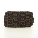 FENDI Zucca Canvas Mamma Baguette Shoulder Bag Black Brown Auth 186463V-5