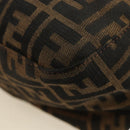 FENDI Zucca Canvas Mamma Baguette Shoulder Bag Black Brown Auth 186463V-16