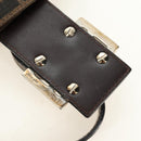 FENDI Zucca Canvas Mamma Baguette Shoulder Bag Black Brown Auth 186463V-9
