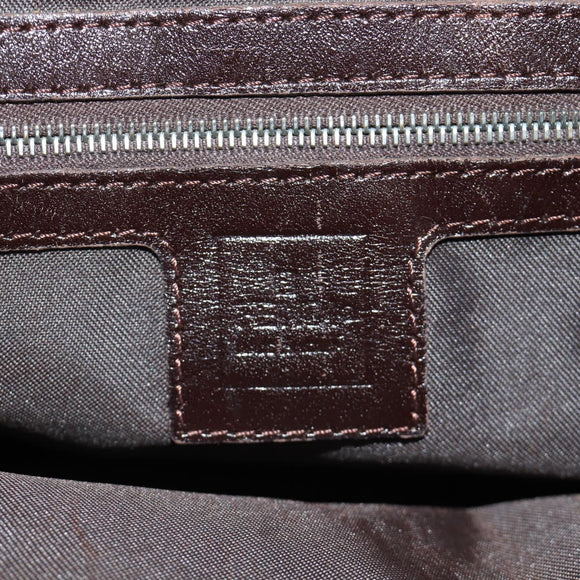 FENDI Zucca Canvas Mamma Baguette Shoulder Bag Black Brown Auth 186463V