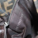 FENDI Zucca Canvas Mamma Baguette Shoulder Bag Black Brown Auth 186463V-11