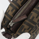 FENDI Zucca Canvas Mamma Baguette Shoulder Bag Black Brown Auth 186464-17