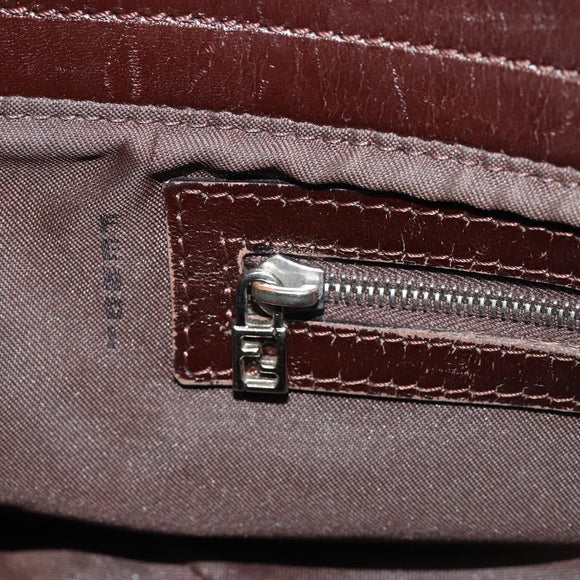FENDI Zucca Canvas Mamma Baguette Shoulder Bag Black Brown Auth 186464