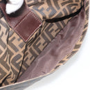FENDI Zucca Canvas Mamma Baguette Shoulder Bag Black Brown Auth 186464-26