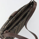 FENDI Zucca Canvas Mamma Baguette Shoulder Bag Black Brown Auth 186464-6