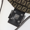 FENDI Zucchino Canvas Mamma Baguette Shoulder Bag Black Auth 186465V-8