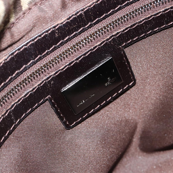 FENDI Zucchino Canvas Mamma Baguette Shoulder Bag Black Auth 186465V