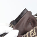 FENDI Zucchino Canvas Mamma Baguette Shoulder Bag Black Auth 186465V-11