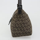 FENDI Zucchino Canvas Mamma Baguette Shoulder Bag Black Auth 186465V-3