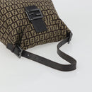 FENDI Zucchino Canvas Mamma Baguette Shoulder Bag Black Auth 186465V-7
