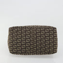 FENDI Zucchino Canvas Mamma Baguette Shoulder Bag Black Auth 186465V-5