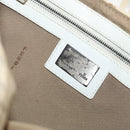 FENDI Zucchino Canvas Mamma Baguette Shoulder Bag White Silver Auth 186466V-21