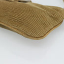 FENDI Mamma Baguette Shoulder Bag Corduroy Brown Silver Auth 186467V-15
